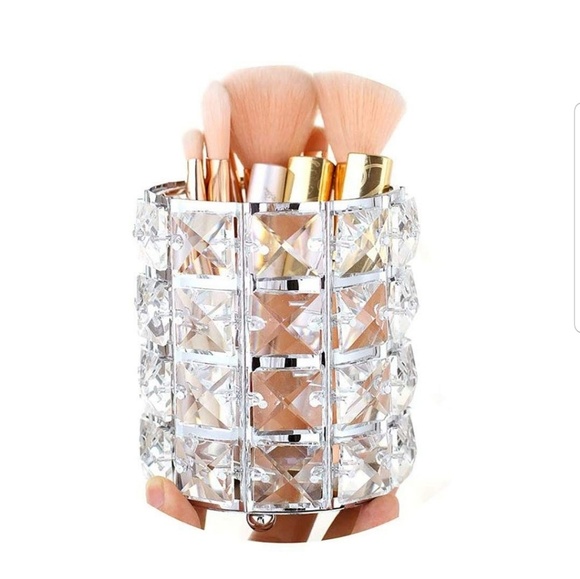 Gold Crystal Rotating Makeup Brush Holder - Picture 2 of 5